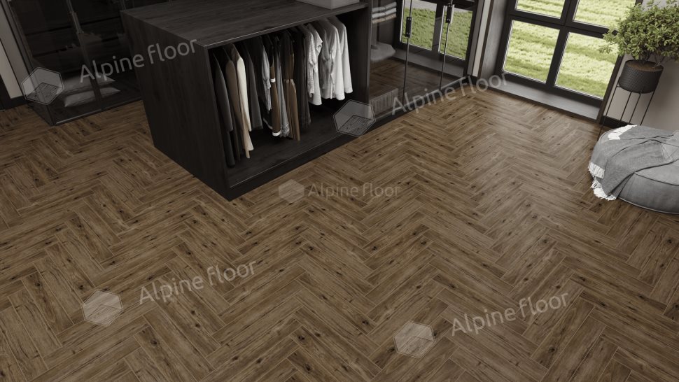 Ламинат "Alpine Floor" Herringbone 12 PRO Дуб Бордо (606*101*12 мм) — купить в Йошкар-Оле