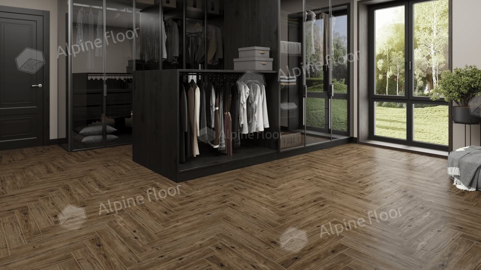 Ламинат "Alpine Floor" Herringbone 12 PRO Дуб Бордо (606*101*12 мм) — купить в Йошкар-Оле